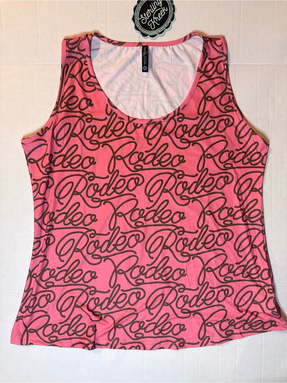 Rodeo Script Pink Tank Top - Picture 2 of 3
